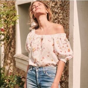 NWT Sezane Gabriella Embroidered Flowers Blouse